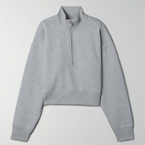 Aritzia Wilfred feee free fleece 1/2 zip new Heather grey